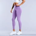 thumbnail image 2 of Pantalones cortos sin costuras para mujer - Pantalones cortos de yoga de cintura alta, tejido elástico en 4 direcciones, cintura cónica para hacer ejercicio y uso informal, 2 of 5