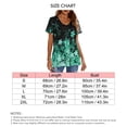 thumbnail image 4 of Camiseta de verano para mujer, pantalón corto informal, manga corta, Color degradado, estampado Floral, cuello en V, camiseta para mujer, 4 of 5