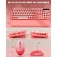 thumbnail image 4 of Wireless Keyboard and Mouse - Cute Typewriter Keyboard with Detachable Wrist Rest, Retro Round Keycaps, Foldable Legs, 2.4GHz Full-Size Keyboard Combo for, 4 of 9