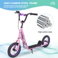 thumbnail image 6 of Meghna Kick Scooter 12 inch with Adjustable Handlebar Inflatable Wheels V Brake Commuter Ride On for Kids Aged 6-12 Pink, 6 of 7