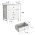 thumbnail image 2 of Resenkos 3-Drawer Nightstand Set of 2 Bedside Table Living Room Small Dresser, 20" Tall, White, 2 of 7