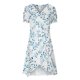 thumbnail image 4 of Puntoco Vestido De Manga Corta Con Cuello En V, Vestido Con Botones De Manga Corta Con Cuello En V Y Dobladillo Irregular Estampado De Verano Para Mujer Blanco Xxl, 4 of 6