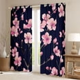 thumbnail image 2 of Homewish Pink Cherry Blossoms Blackout Curtains Set of 2 (52x84 Each), Japanese Style Window Curtains, Vintage Oil Printing Curtains and Drapes, Curtains and Drapes Bedroom Decor, 2 of 6