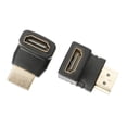 thumbnail image 3 of 6 conectores HDMI en ángulo recto, adaptadores HDMI macho a hembra de 90 grados y 270 grados, adaptador HDMI de alta velocidad en ángulo recto, cable HDMI de 90 grados y 270 grados, color negro, 3 of 4