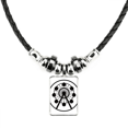 thumbnail image 1 of la noria del parque de atracciones de silueta negra collar a mano colgante de cuerda de cuero Unbranded M, 1 of 3