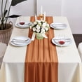 thumbnail image 2 of Terracotta Chiffon Table Runner 10Ft Wedding Table Runner 29x120 Inches Sheer Romantic Tulle Table Runner for Wedding Decor Bridal Shower Baby Shower Birthday Party Cake Table Decoration, 2 of 8