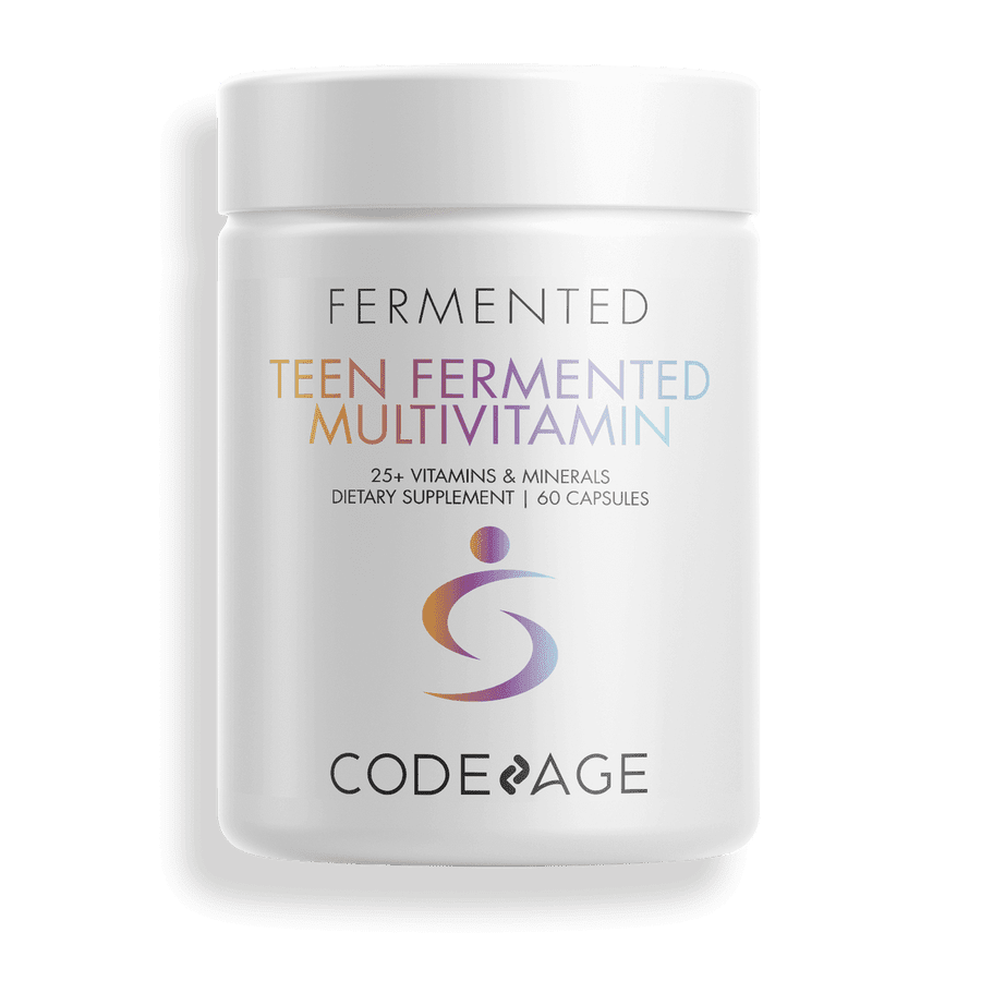 Codeage Daily Teen Multivitamin, 25+ Organic Whole Foods, Probiotics & Enzymes for Teenagers, Vegan, 60 ct