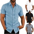 thumbnail image 4 of Chemise en Lin Décontractée à Manches Courtes pour Hommes, 4 of 5