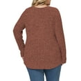 thumbnail image 3 of NISVIYA Women's Plus Size Tops Lace Lightweight Sweaters Ribbed Knit Cozy Flattering Pullover Shirts Caramel, 3 of 6
