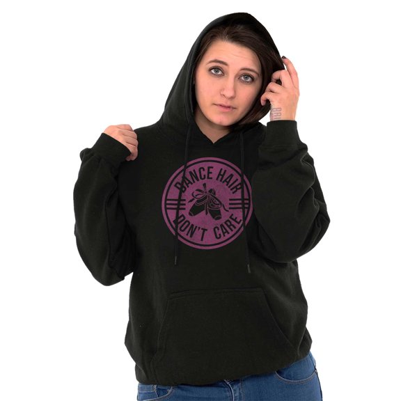 Dance Hair Dont Care Joke Ballet Barre Women Plus Size Graphic Pullover Hoodie Brisco Brands 2X