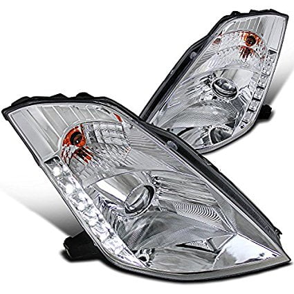 Spec D Tuning Lhp 350z03 Rs Fit Nissan 350z Chrome Clear Smd Led Drl Projector Headlights Walmart Com Walmart Com