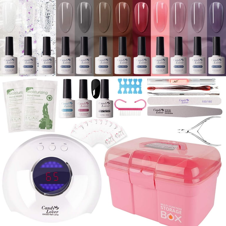 Candy Lover Gel Nail Polish Kit With UV LED Lamp, Natural Quick