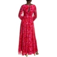 thumbnail image 2 of ML Monique Lhuillier womens  Emery Chiffon Maxi Dress, 2, Red, 2 of 3