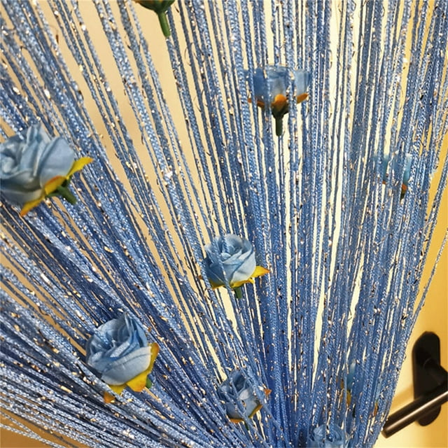 Clearance! Thread Door Curtain For Doorways Privacy Door Country String Curtain With Roses String Door Curtain Window Decoration Room Divider Hanging Tassel Curtain For Home