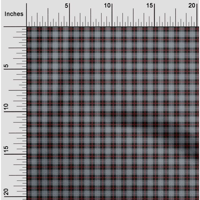 oneOone Cotton Silk Fabric Tartan Check Print Sewing Fabric BTY 42 Inch Wide