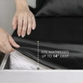 thumbnail image 4 of Martex Elegance 3-Piece Twin Satin Sheet Set | Silky Smooth | Great for Hair & Skin | Black, 4 of 8