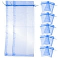thumbnail image 5 of Raindrops Blue Organza Wine Bags with Satin Drawstring for Wine Decoration Ideal and Parties 37x15cm 20pcs, 5 of 8