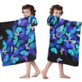 thumbnail image 4 of Butterfly Blue Purple Wing Pattern Hooded Bath Towel，50"x30" for Ages 3 To 12 Kids, Quick Dry Lightweight Soft Microfiber Hood Beach Towel Cover Up for Kids, 4 of 7