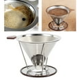 thumbnail image 4 of Coffee Pour Over Coffee Dripper Stainless Steel Reusable Drip Cone Coffee Filter Portable Pour-Over Coffee Maker Paperless Metal Fine Mesh Strainer Holder Infuse, 4 of 9