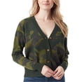 thumbnail image 1 of Jessica Simpson Cardigan Camouflage pour Femmes, Vert, Très Grand, 1 of 1