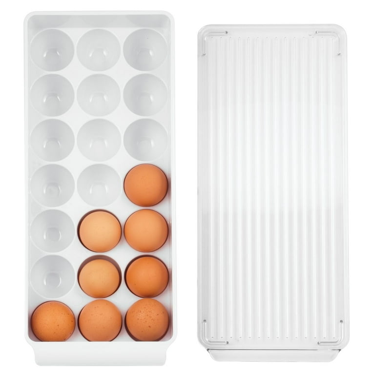 iDesign Fridge Binz BPA-Free Plastic Stackable 21 Egg Holder