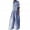 Royal Blue, variant on TNOBHG Women Plaid Jumpsuit Women Jumpsuit Check Print Color Matching Long Sleeve Turn-down Collar Wide Leg Half Single-breasted Crotch Loose Long Jumpsuit