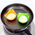 thumbnail image 3 of Escalfador de huevos, tazas de silicona para escalfar huevos con soportes de aro, para cocinar huevos en microondas o hornallas, embalaje en caja Kraft, sin BPA, paquete de 4 (3,5 x 2,6 pulgadas),, 3 of 5