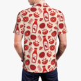 thumbnail image 3 of Balery Tomatoes Printed Men’s Short Sleeve Polo Shirt, Midweight Men's Shirt,Golf Polo shirts -Large, 3 of 8