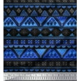 thumbnail image 1 of Soimoi Satin Silk Fabric Aztec Geometric Print Sewing Fabric Yard 42 Inch Wide, 1 of 3