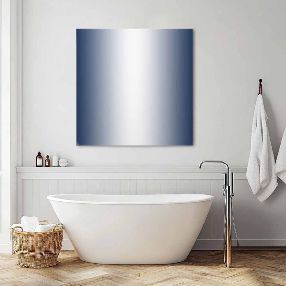 Navy Blue Canvas Wall Art, and White Gradient Framed Wall Decor Modern Artwork Prints Painting for Living Room, Bedroom, Kitchen & Cafe Decor 28x28 Inch