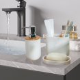 thumbnail image 5 of Ceramic White Bathroom Accessories Set Dispenser for Apartment Vanity 3pcs, 5 of 10