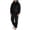 Black, variant on ZHOGXU Mens Jumpsuit Solid Color Zip Front Hooded Pajamas With Pocket Warm Relaxed Fit Romper Loungewear,Black,XXXL