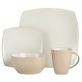 thumbnail image 6 of Gibson Soho Lounge Square 16-Piece Dinnerware Set - Tan, 6 of 6