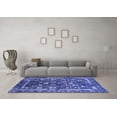 thumbnail image 3 of Ahgly Company Machine Washable Indoor Square Oriental Blue Industrial Area Rugs, 4' Square, 3 of 4