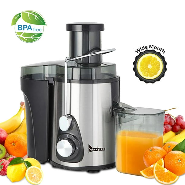 Juicer Wide Mouth Juice Extractor, ZOKOP 600W Juicer Machine, 3 Speed