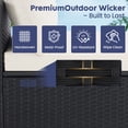 thumbnail image 3 of EDX 7 Piece Outdoor Wicker Patio Furniture Set, PE Rattan Sectional Conversation Set with Tempered Glass Coffee Table, Washable Cushions & Pillows for Backyard, Garden, Poolside, Black, 3 of 7
