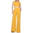 thumbnail image 3 of REALiKUN Womens Wide Leg Pants Lounge High Waisted Yoga Pants Comfy Pajamas Dance Sweatpants with Pockets Yellow L, 3 of 5