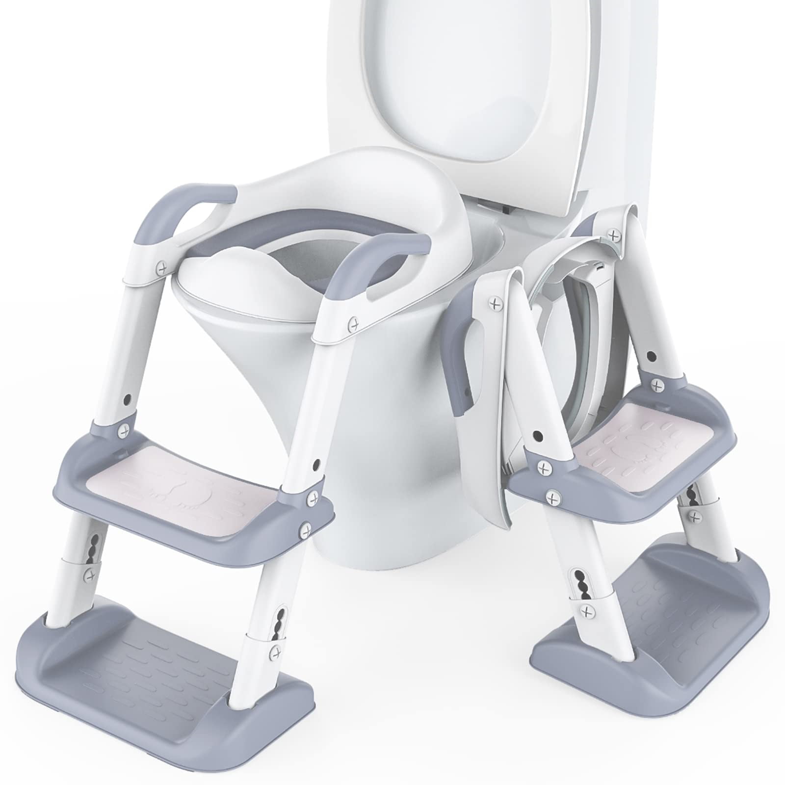 Potty Training Toilet Seat with Step Stool Ladder, Triangle Design