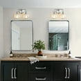 thumbnail image 3 of Brushed Nickel Bathroom Wall Sconce 2 Lights Bathroom Light Fixtures Over Mirror with Clear Glass Shade Vanity Light  Lighting, 3 of 7