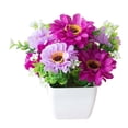thumbnail image 2 of SPRING PARK Artificial Chrysanthemum Flower Potted Plant Lifelike Gypsophila Wood Pot Bonsai, 2 of 7
