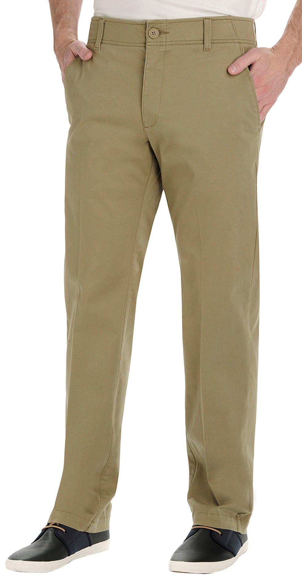 Dickies Men's Khaki Regular Fit Tapered Leg Flat Front Pants Dickies Men's Khaki Regular Fit Tapered Leg Flat Front Pants
