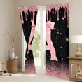thumbnail image 3 of Manfei Kawaii Bow Personalized Initial A Black Out Curtains for Girls,Gradient Glitter Print Curtains Pack of 2 (42x63 Each) for Kids Teens,Ultra Soft Home Decor, 3 of 6