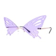 thumbnail image 3 of Rimless Butterfly Wing Unique Party Shade Sunglasses Gold Purple, 3 of 4