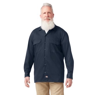 Dickies LL535 Men's Industrial Long-Sleeve Work Shirt - Light Blue - L