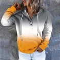thumbnail image 4 of WEAIXIMIUNG Sweatshirts for Women Trendy Graphic Women's Autumn and Winter Fashionable Street Style Gradually Changing Color Button Collar Pocket Drawstring Casual Sports Hoodie (3), 4 of 5