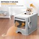 thumbnail image 3 of Arenero para gato cerrado grande, cajón apto para gatos hasta 12,5 kg, 40 x 50 x 40 cm, plegable con tapa y cuchara, resistente a olores, fácil de lim, 3 of 8