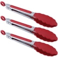 thumbnail image 1 of Mini pinzas para servir de silicona de 7" - Paquete de 3, 7 pulgadas, rojo, 1 of 5