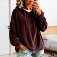 thumbnail image 2 of Velour Hoodies for Women, Oversized Hoodie, Fall Outfits, Winter Jackets, Travel Hoodie, Casual Pullover Tops, Pullover Sweatshirt, Warm Sweaters, 2 of 4