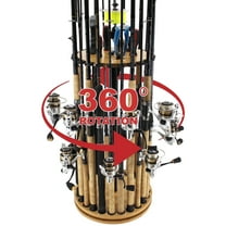 Rush Creek Creations Fishing Rod Spinning Rack with High-Tension Line Spooler 24 Rod Capacity