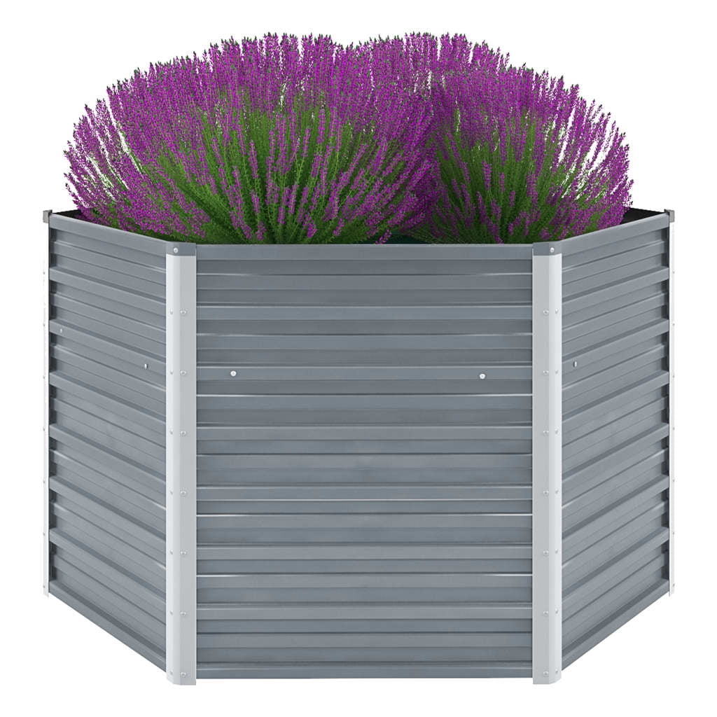 Raised Garden Bed, Outdoor Metal Above Ground Planter Box for Vegetables Flowers, Gray Raised Garden Bed, Outdoor Metal Above Ground Planter Box for Vegetables Flowers, Gray